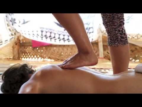 Helen Noakes demonstrates Massage by foot pressure aka Chavutti Thirumal